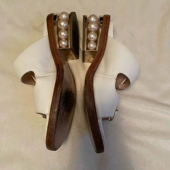 Beautiful Nicholas Kirkwood slip-on Sandals with pearl heel. Made in Italy - Picture 5 of 15